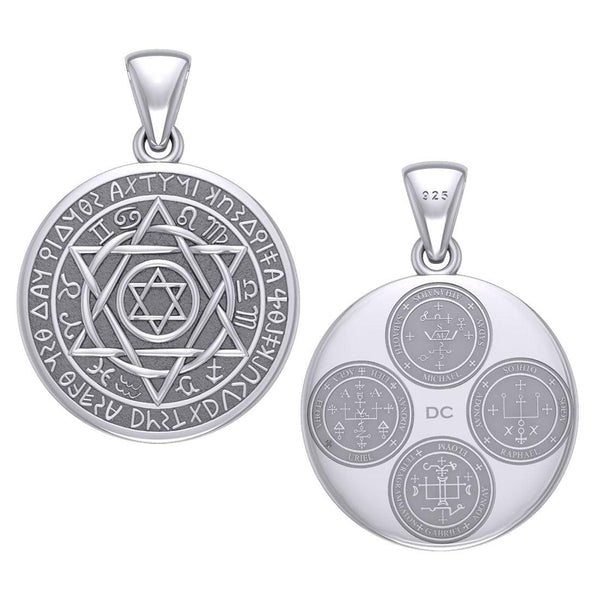 Seal of Solomon with Zodiac Symbol Silver Pendant TMD294 