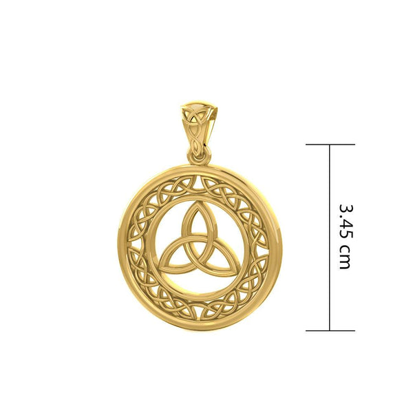 Embrace the Enduring Symbolism: Celtic Trinity Knot Solid Gold Pendant 