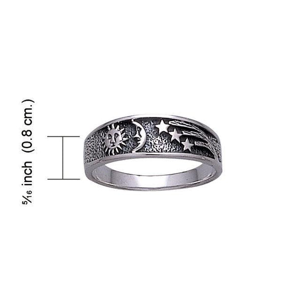 Sterling silver moon and deals star ring