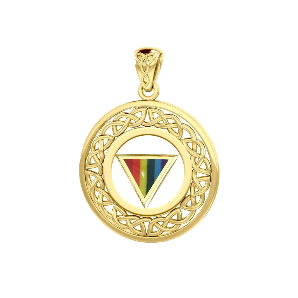 Celebrate Unity and Pride with the Celtic Knot LGBTQ Pride Solid Gold Pendant