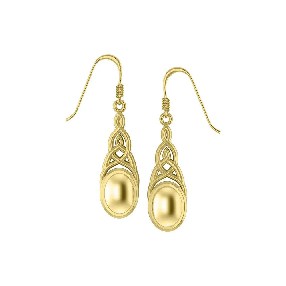 Danu Celtic Knotwork Earrings in Solid Gold: Classic Style with Celtic Roots