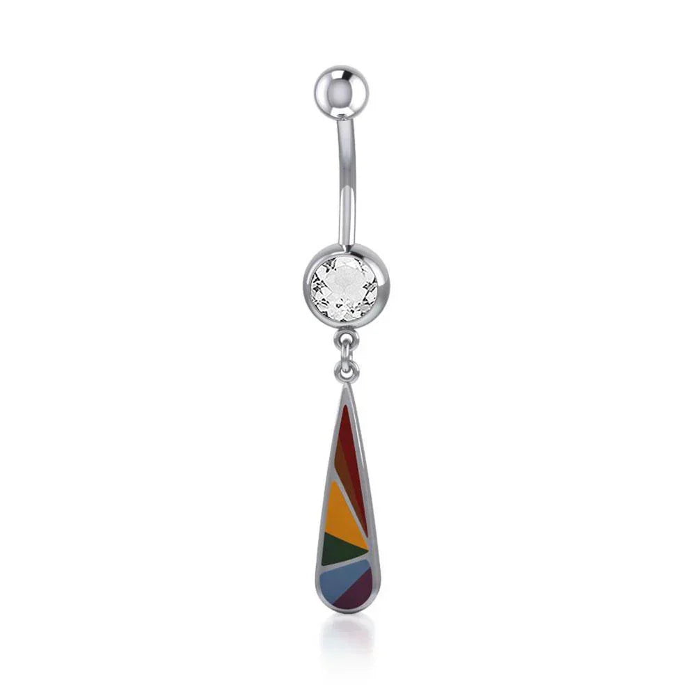 Rainbow Teardrop Belly Button Ring: A Splash of Color and Style