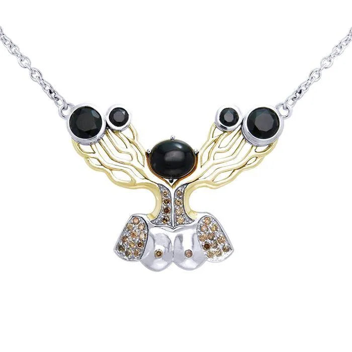 Adopt Surreal Elegance: A Fine Sterling Silver Necklace with an 18K Gold Overlay Inspired by Dali