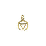 AA Recovery Triangle Solid Yellow Gold Charm GCM038