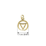 AA Recovery Triangle Solid Yellow Gold Charm GCM038