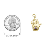 AA Recovery Hand Solid Yellow Gold Charm GCM041