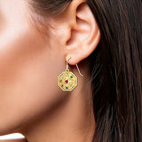 Chandra Moon Solid Gold Earrings With Gemstone GER1343