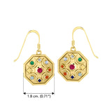 Chandra Moon Solid Gold Earrings With Gemstone GER1343