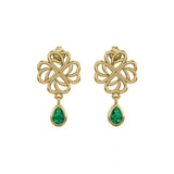 Lucky Four Leaf Clover Shamrock Solid Yellow Gold Post Earrings GER1733