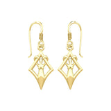 Goddess in Diamond Frame Solid Yellow Gold Earrings GER1787