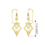 Goddess in Diamond Frame Solid Yellow Gold Earrings GER1787 - Jewelry