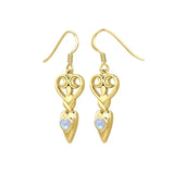 Goddess with Heart Gemstone Solid Gold Earrings GER1918