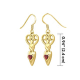 Goddess with Heart Gemstone Solid Gold Earrings GER1918