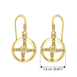 Saint Brigids Cross Solid Yellow Gold Earrings GER1959 - Jewelry