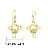 The Manta Ray 14K Solid Gold Earrings with Claddagh Symbol GER2167