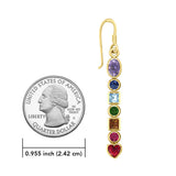 Solid Yellow Gold Chakra Earrings with Gemstones GER414