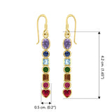 Solid Yellow Gold Chakra Earrings with Gemstones GER414