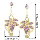 Dancing Lotus Solid Yellow Gold Earrings GER520