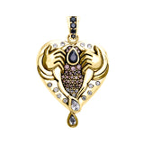 A queen in her own right Dali-inspired Solid Yellow Gold Jewelry Pendant GPD2650