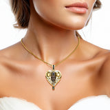 A queen in her own right Dali-inspired Solid Yellow Gold Jewelry Pendant GPD2650