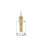 Artemis Ephesus Goddess Solid Yellow Gold Pendant GPD2842