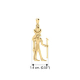 Khonsu Egyptian God Solid Yellow Gold Pendant GPD2843