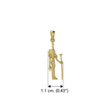 Maat Egyptian God Solid Yellow Gold Pendant GPD2846