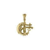 There’s Magick Behind the Solid Yellow Gold Jewelry Cimaruta Witch Charm Pendant GPD3132