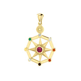 Surya Sun Solid Yellow Gold Pendant GPD3843