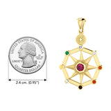 Surya Sun Solid Yellow Gold Pendant GPD3843