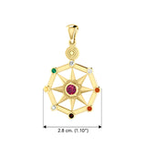 Surya Sun Solid Yellow Gold Pendant GPD3843