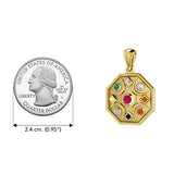 Chandra Moon Solid Yellow Gold Pendant with Gemstone GPD3845