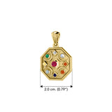 Chandra Moon Solid Yellow Gold Pendant with Gemstone GPD3845