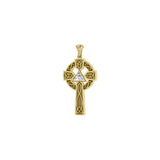 Celtic Knot AA Recovery Cross Solid Yellow Gold Pendant GPD385