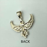 Phoenix with Fleur De Lis Solid Gold Pendant GPD5089