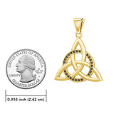 Celtic Triquetra Solid Gold Pendant with Marcasite GPD5316