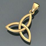 Celtic Trinity Knot 14K Yellow Gold Pendant Small Size GPD5607 - Jewelry