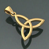 Celtic Trinity Knot 14K Yellow Gold Pendant Small Size GPD5607 - Jewelry