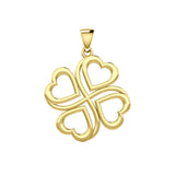 Four Hearts 14K Solid Yellow Gold Pendant GPD5655 - Jewelry