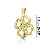 Four Hearts 14K Solid Yellow Gold Pendant GPD5655 - Jewelry