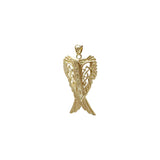 Celtic Angel Wings with Rune Symbols Solid Gold Pendant GPD5735