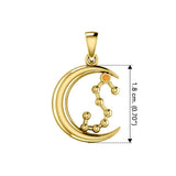 Crescent Moon and Scorpio Astrology Constellation Solid Yellow Gold Pendant GPD5773 - Jewelry