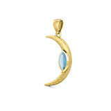 A Glimpse of the Crescent Moon's Beginning ~ Solid Gold Jewelry Pendant GPD5800