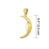 A Glimpse of the Crescent Moon's Beginning ~ Solid Gold Jewelry Pendant GPD5800