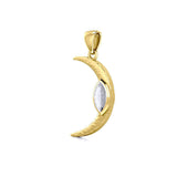 A Glimpse of the Crescent Moon's Beginning ~ Solid Gold Jewelry Pendant GPD5800