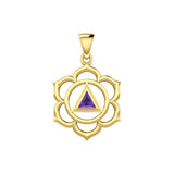 Chakra Recovery Pendant Solid Yellow Gold with Gemstone GPD5838