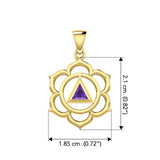 Chakra Recovery Pendant Solid Yellow Gold with Gemstone GPD5838 - Jewelry