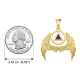 Angel Wings Recovery Pendant Solid Yellow Gold with Gemstone GPD5840 - Jewelry