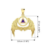 Angel Wings Recovery Pendant Solid Yellow Gold with Gemstone GPD5840 - Jewelry