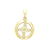 Saint Brigids Cross Solid Yellow Gold Pendant GPD5882